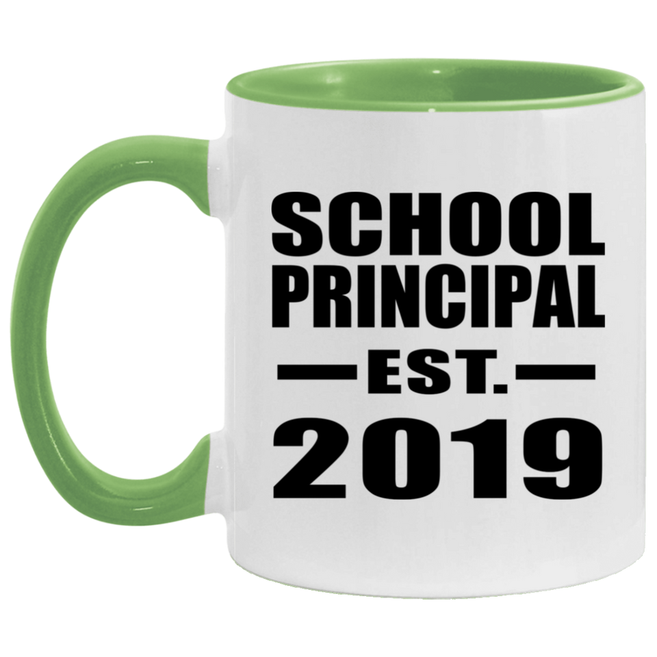 School Principal Established EST. 2019 - 11oz Accent Mug Green