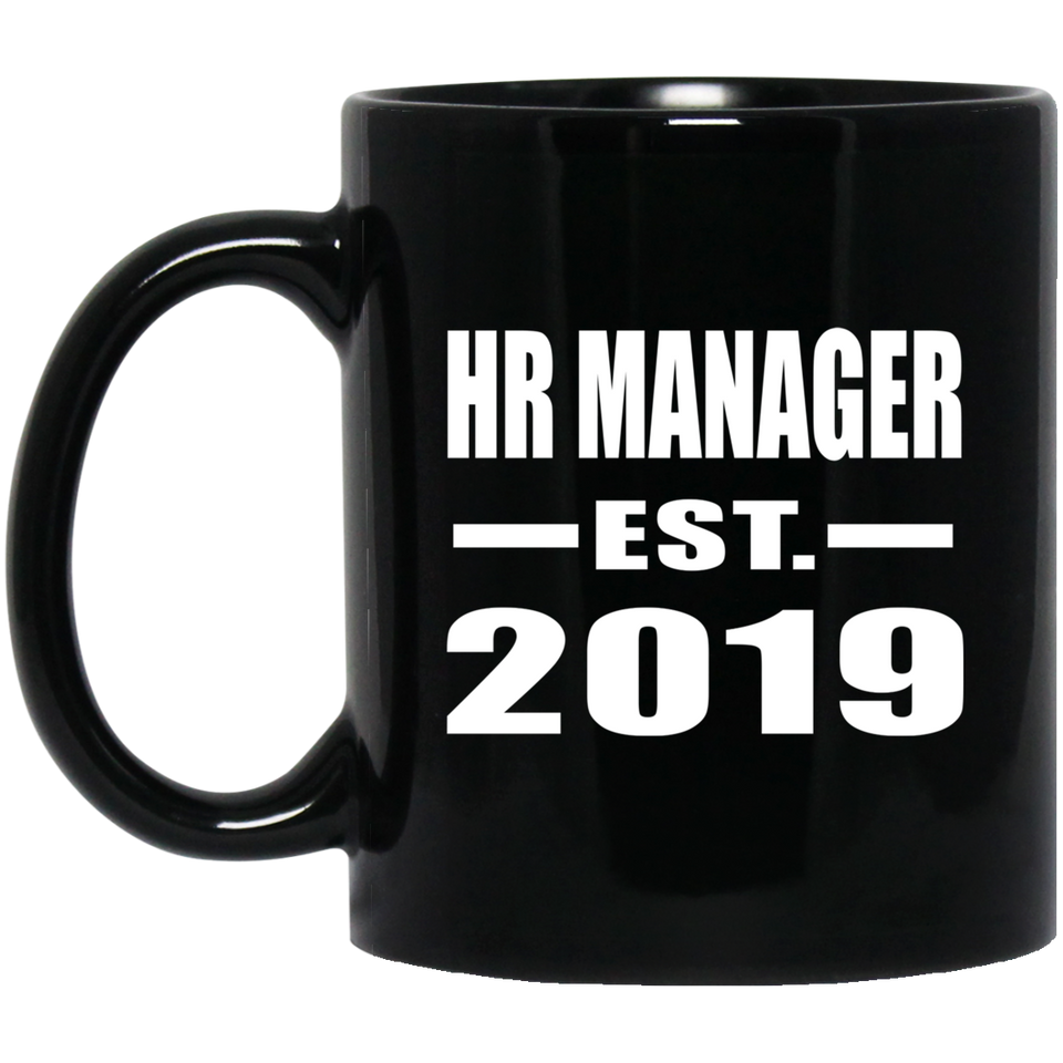HR Manager Established EST. 2019 - 11oz Coffee Mug Black
