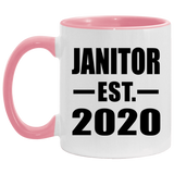 Janitor Established EST. 2020 - 11oz Accent Mug Pink