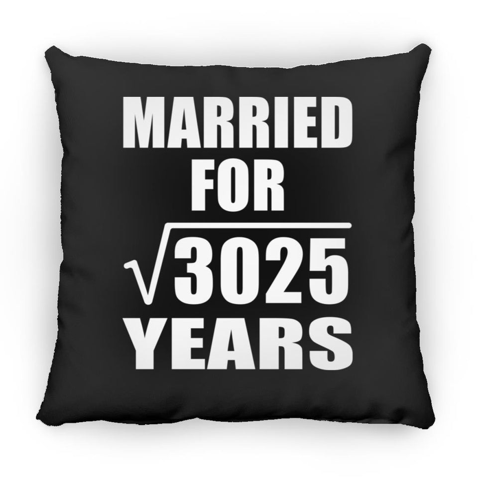 55th Anniversary Married For Square Root of 3025 Years - Throw Pillow Black