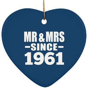 63rd Anniversary Mr & Mrs Since 1961 - Heart Ornament