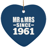 63rd Anniversary Mr & Mrs Since 1961 - Heart Ornament