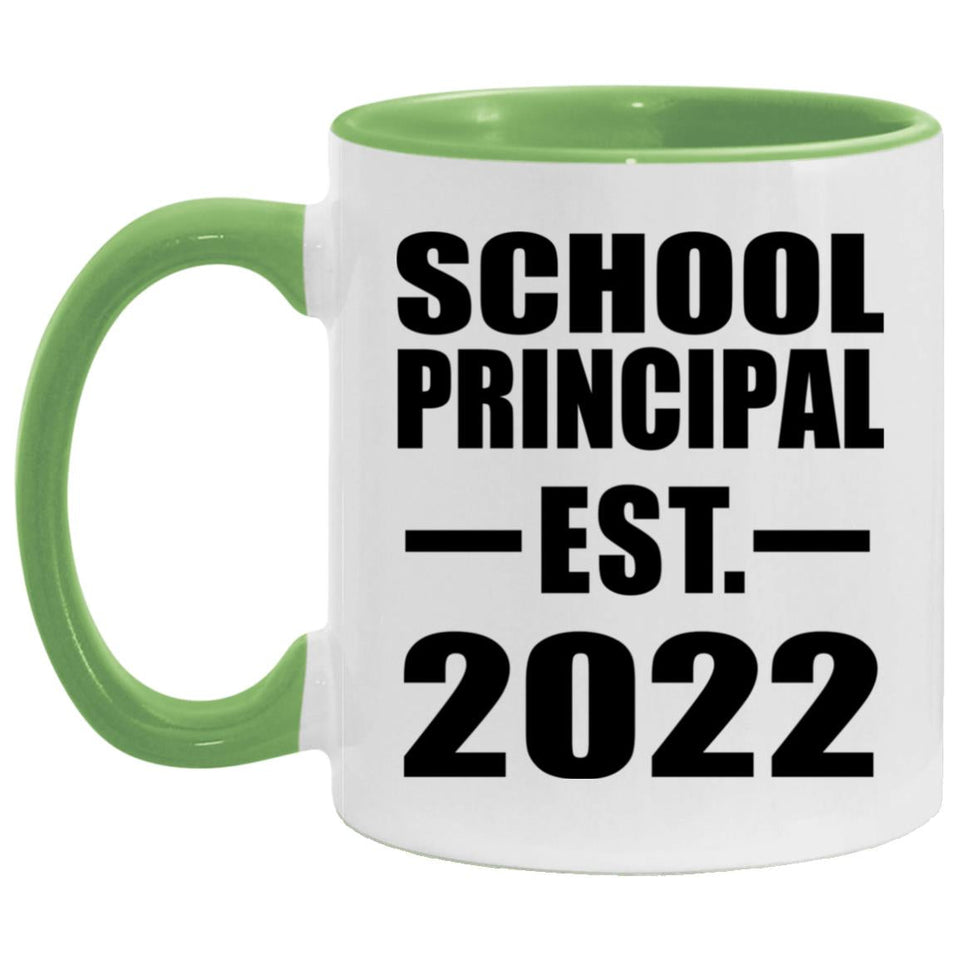 School Principal Established EST. 2022 - 11oz Accent Mug Green