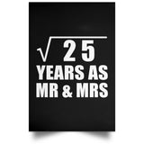 5th Anniversary Square Root of 25 Years As Mr & Mrs - Poster Portrait