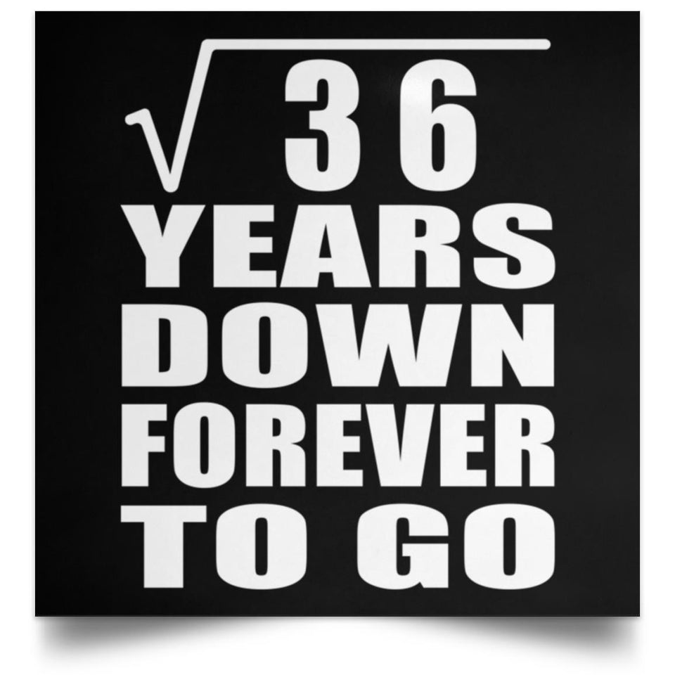 6th Anniversary Square Root of 36 Years Down Forever To Go - Poster Square