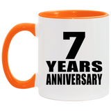 7th Anniversary 7 Years - 11oz Accent Mug Orange