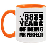 83rd Anniversary Square Root of 6889 Years of Mr Perfect - 11oz Accent Mug Orange