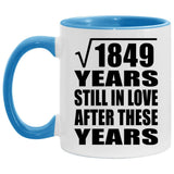 43rd Anniversary Square Root of 1849 Years Still In Love - 11oz Accent Mug Blue