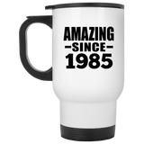39th Birthday Amazing Since 1985 - White Travel Mug