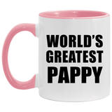 World's Greatest Pappy - 11oz Accent Mug Pink