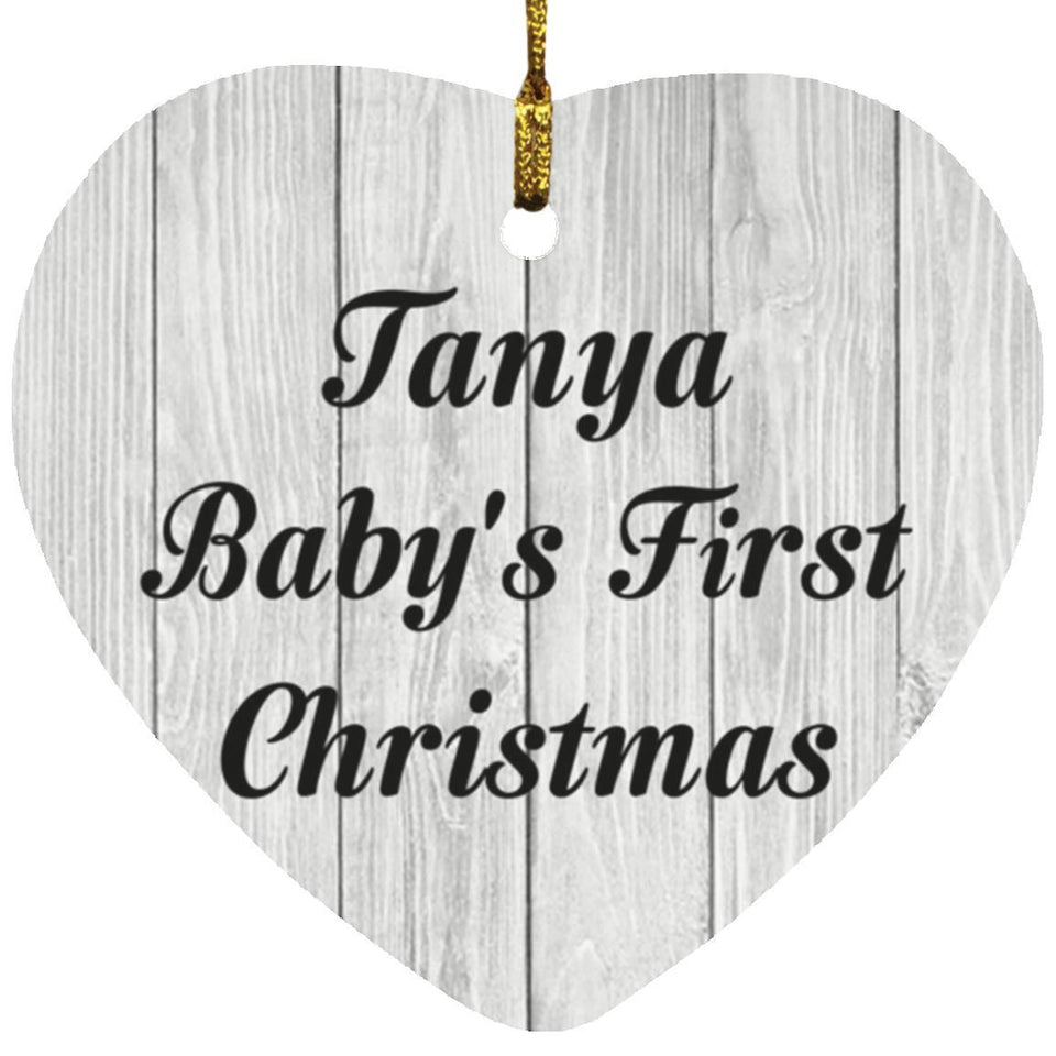 Tanya Baby's First Christmas - Heart Ornament F