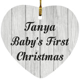 Tanya Baby's First Christmas - Heart Ornament F