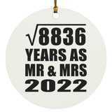 94th Anniversary Square Root of 8836 Years As Mr & Mrs 2022 - Circle Ornament