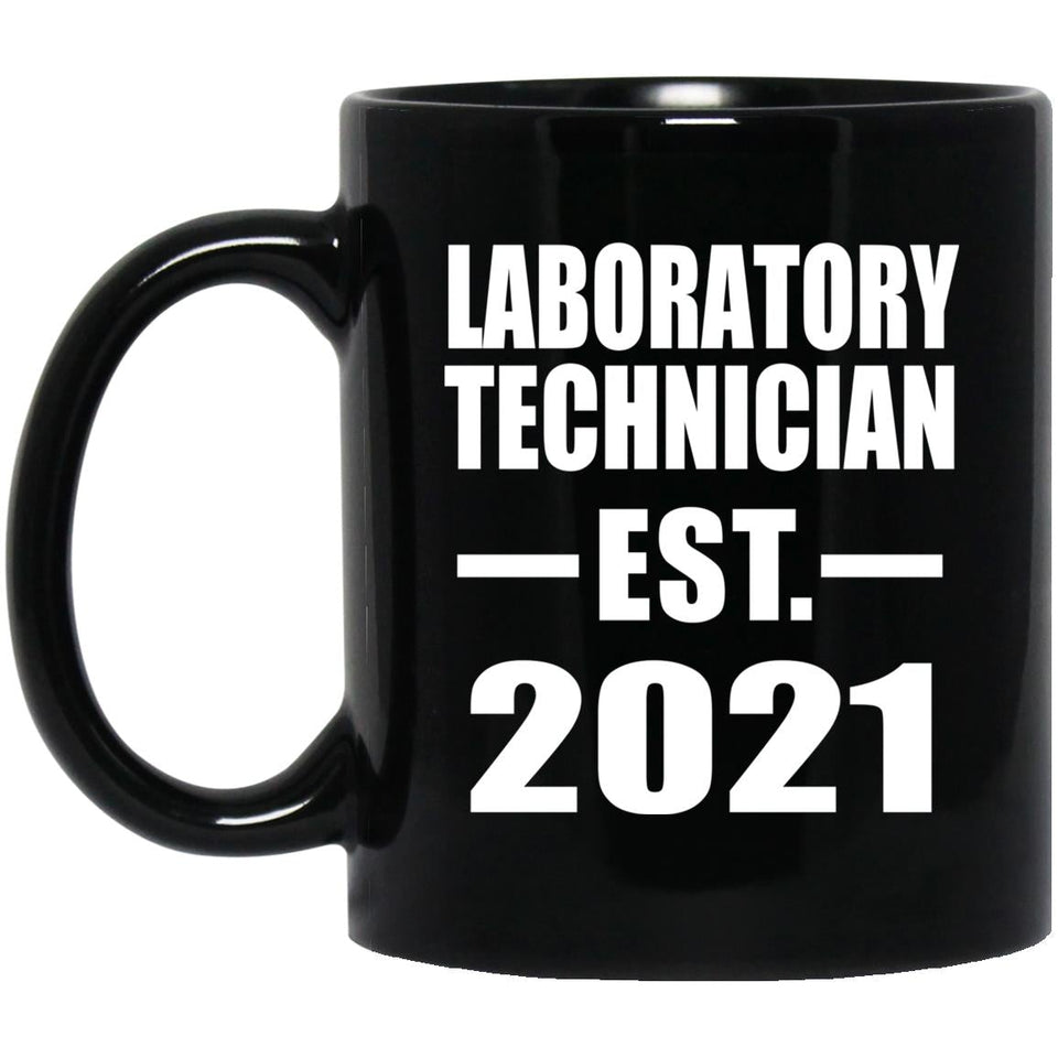 Laboratory Technician Established EST. 2021 - 11oz Coffee Mug Black