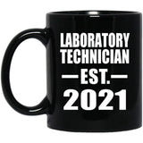 Laboratory Technician Established EST. 2021 - 11oz Coffee Mug Black