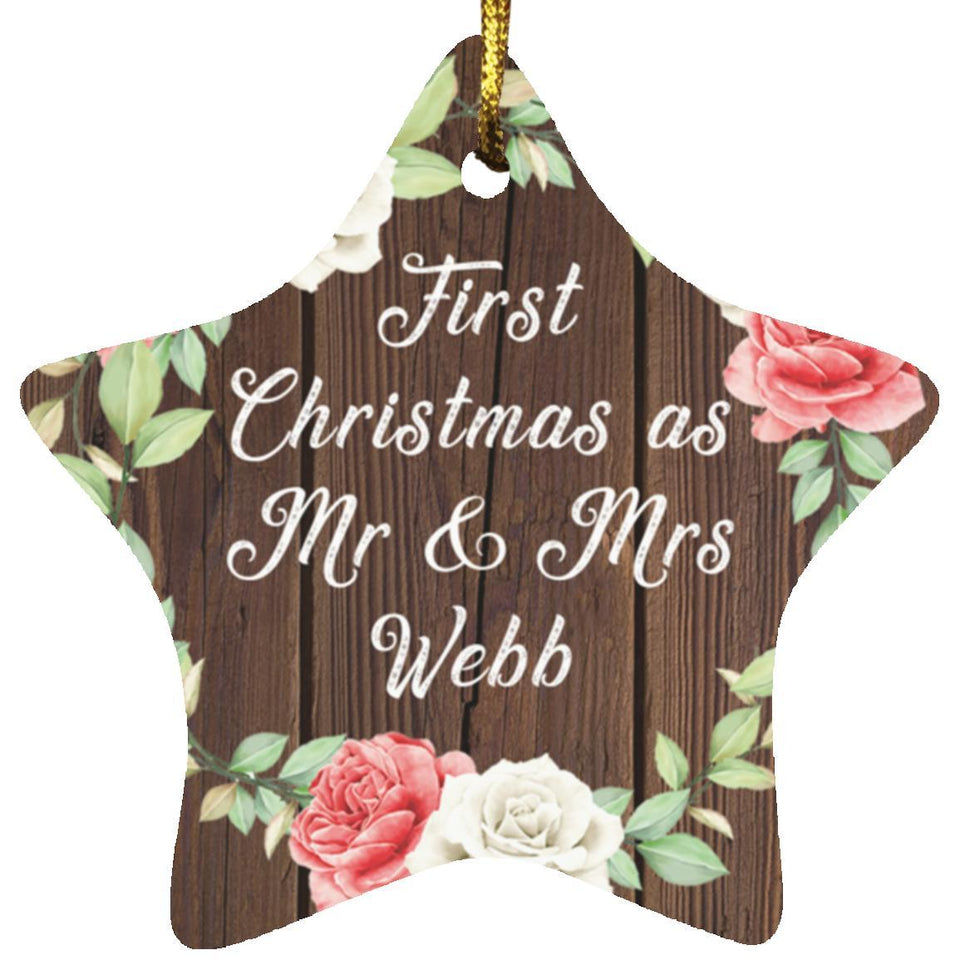 First Christmas As Mr & Mrs Webb - Star Ornament A