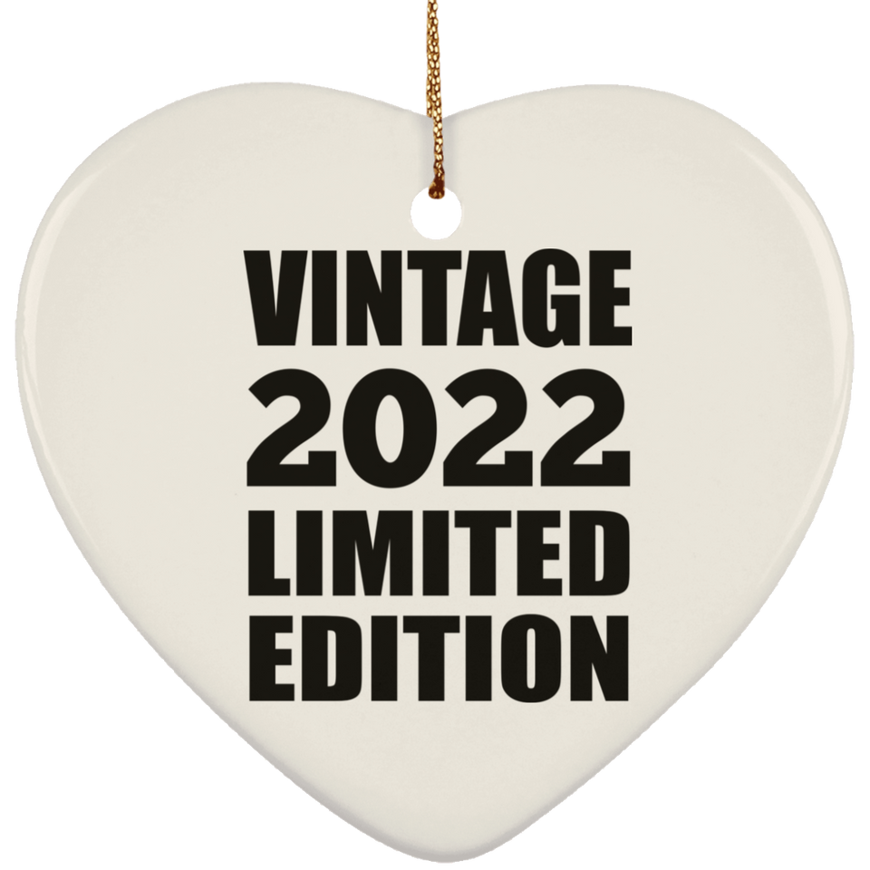 2nd Birthday Vintage 2022 Limited Edition - Heart Ornament