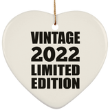2nd Birthday Vintage 2022 Limited Edition - Heart Ornament