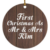 First Christmas As Mr & Mrs Kim - Circle Ornament D