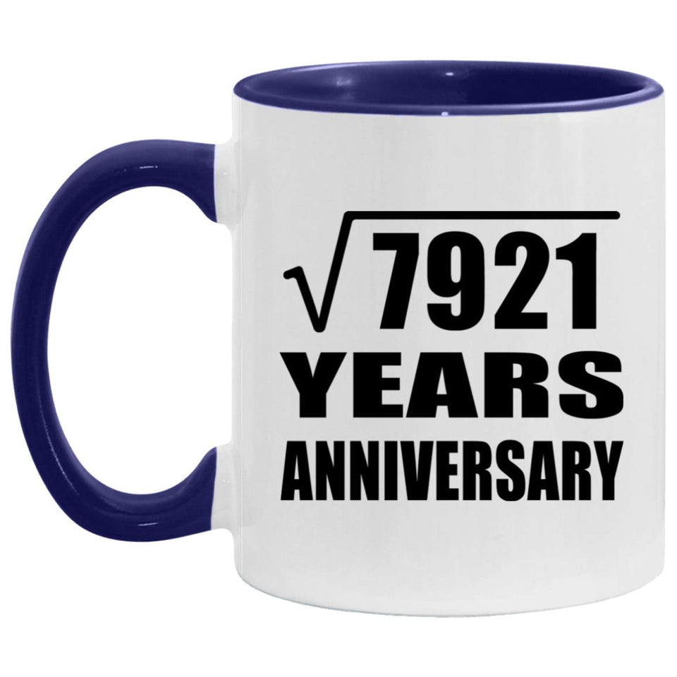 89th Anniversary Square Root of 7921 Years Anniversary - 11oz Accent Mug Purple