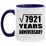 89th Anniversary Square Root of 7921 Years Anniversary - 11oz Accent Mug Purple