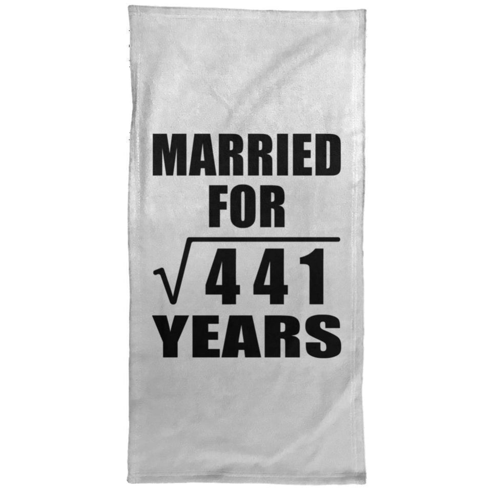 21st Anniversary Married For Square Root of 441 Years - Hand Towel