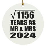 34th Anniversary Square Root of 1156 Years As Mr & Mrs 2024 - Circle Ornament