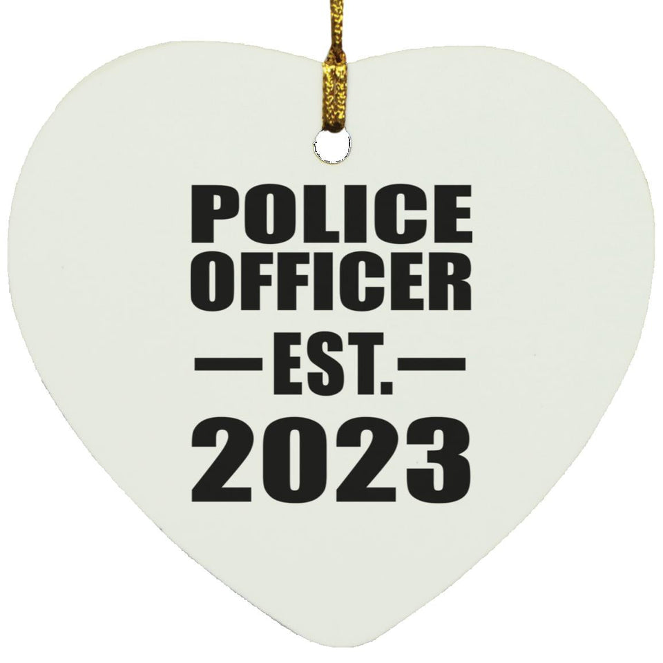 Police Officer Established EST. 2023 - Heart Ornament