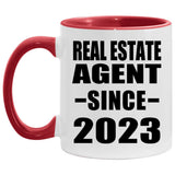 Real Estate Agent Since 2023 - 11oz Accent Mug Red