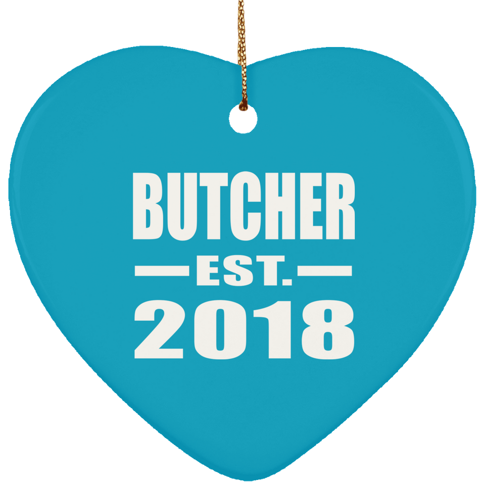 Butcher Established EST. 2018 - Heart Ornament