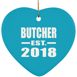 Butcher Established EST. 2018 - Heart Ornament