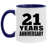 21st Anniversary 21 Years - 11oz Accent Mug Purple