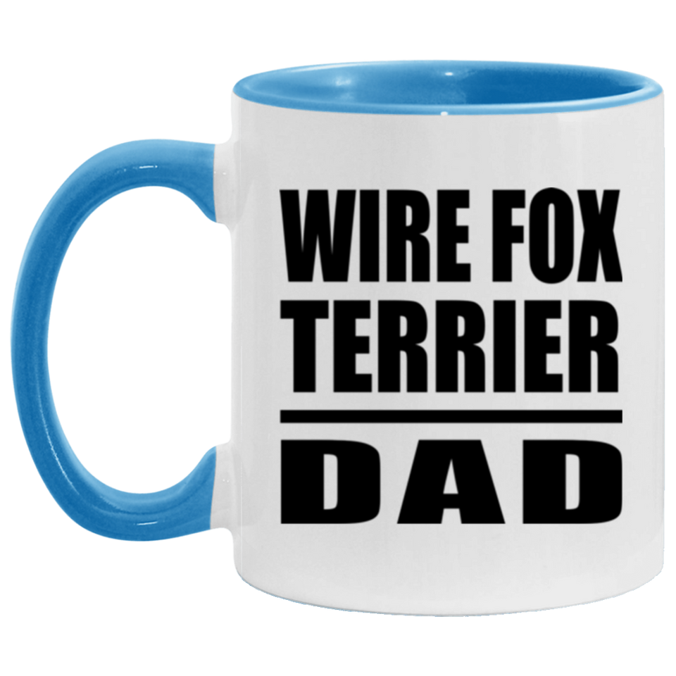 Wire Fox Terrier Dad - 11oz Accent Mug Blue