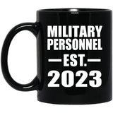 Military Personnel Established EST. 2023 - 11oz Coffee Mug Black