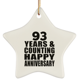 Happy 93rd Anniversary 93 Years & Counting - Star Ornament