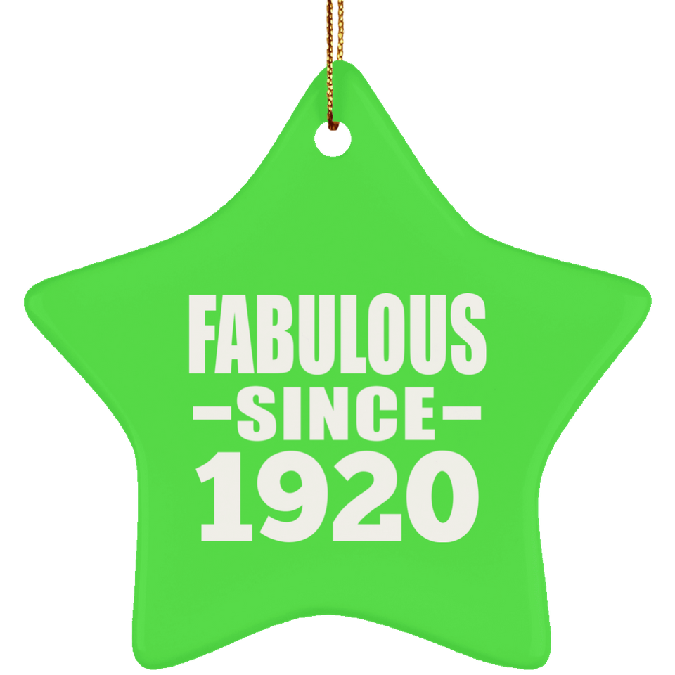 104th Birthday Fabulous Since 1920 - Star Ornament