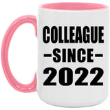 Colleague Since 2022 - 15oz Accent Mug Pink