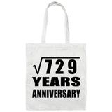 27th Anniversary Square Root of 729 Years Anniversary - Tote Bag White
