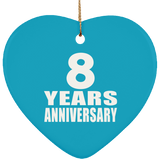 8th Anniversary 8 Years - Heart Ornament