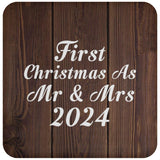First Christmas As Mr & Mrs 2024 - Drink Coaster D