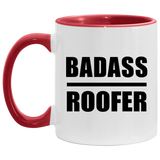 Badass Roofer - 11oz Accent Mug Red