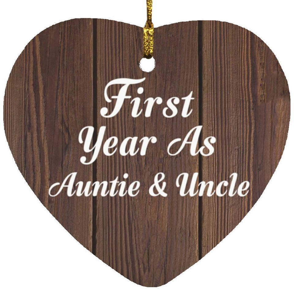 First Year As Auntie & Uncle - Heart Ornament D