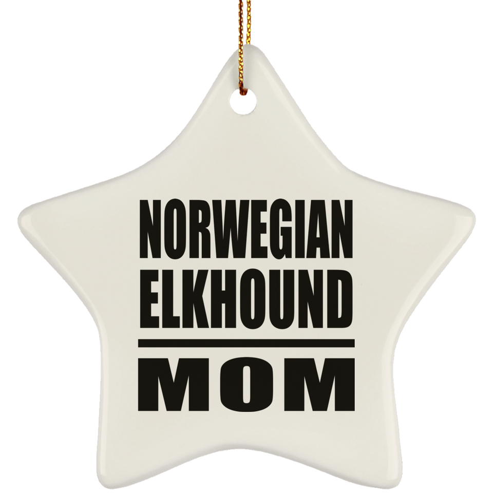 Norwegian Elkhound Mom - Star Ornament