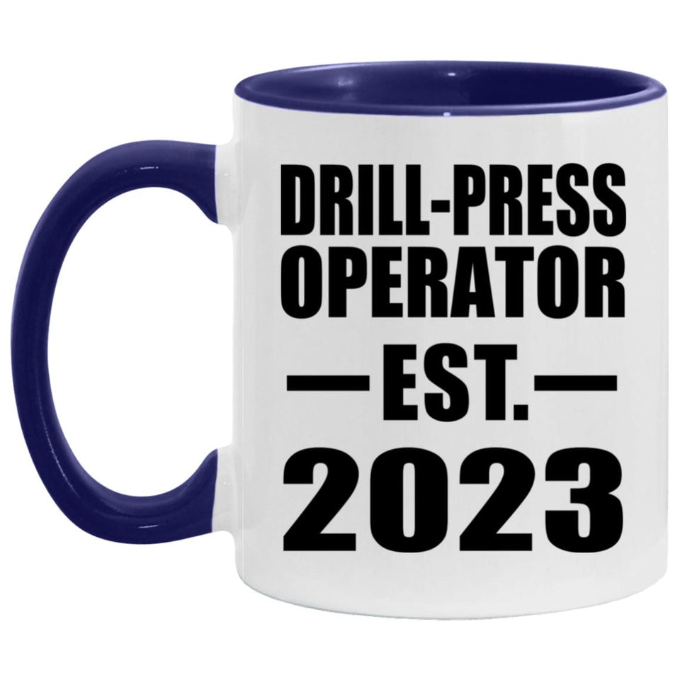 Drill-Press Operator Established Est. 2023 - 11oz Accent Mug Purple