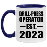 Drill-Press Operator Established Est. 2023 - 11oz Accent Mug Purple
