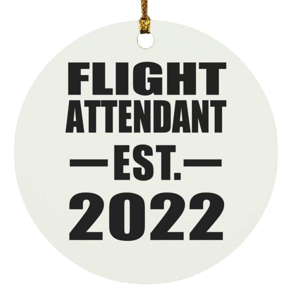 Flight Attendant Established EST. 2022 - Circle Ornament