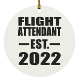 Flight Attendant Established EST. 2022 - Circle Ornament