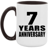 7th Anniversary 7 Years - 15oz Accent Mug Black