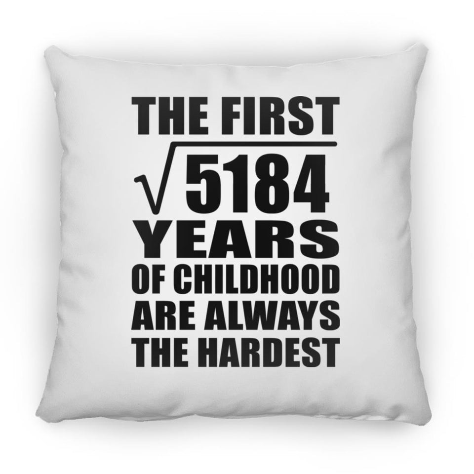 72nd Birthday Square Root of 5184 Years of Childhood - Throw Pillow
