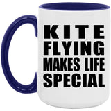 Kite Flying Makes Life Special - 15oz Accent Mug Purple